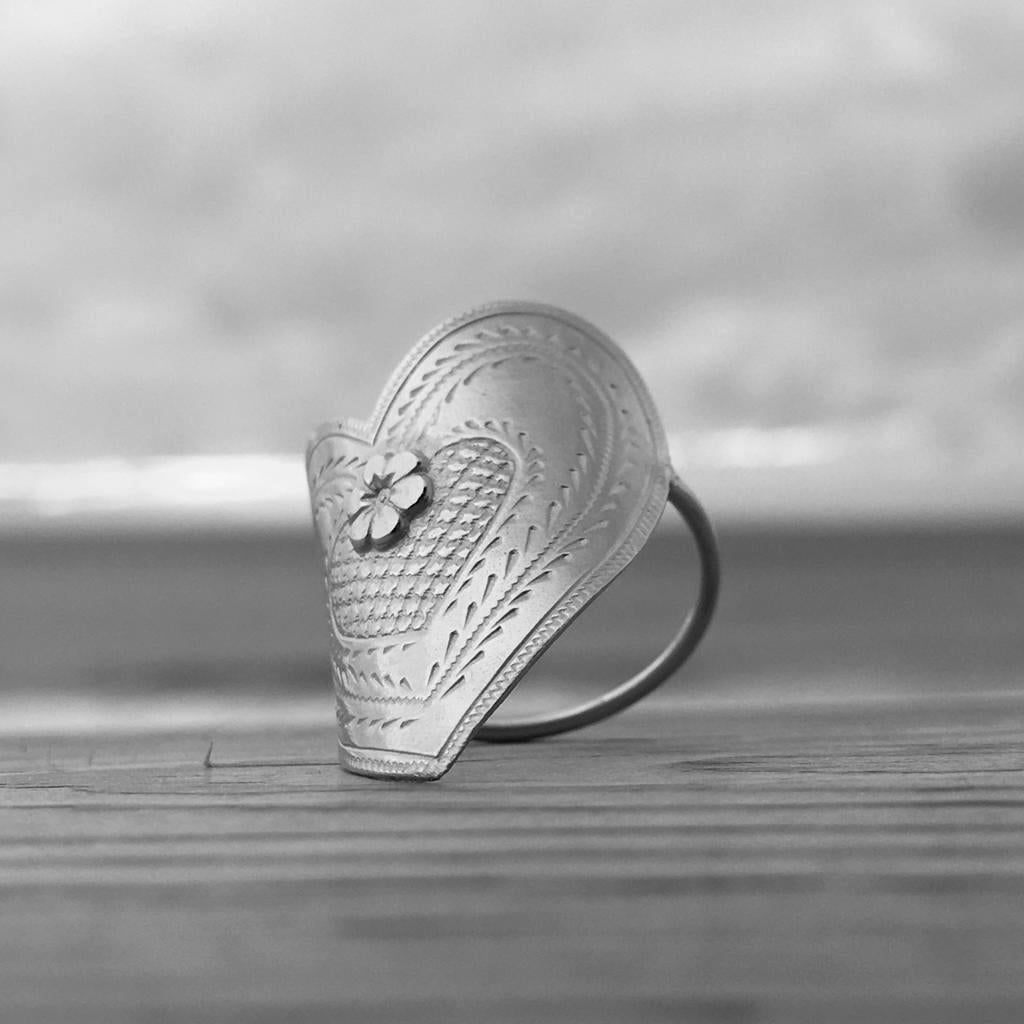 Bague best sale argent coeur